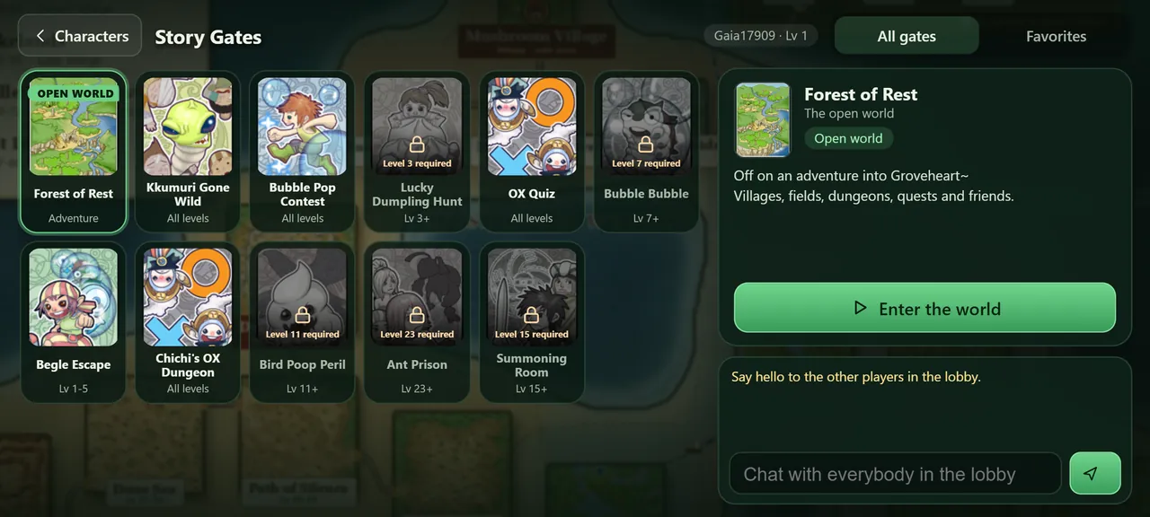 The Story Gate list